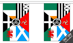 Celtic Nations 3 metre bunting, 10 flags - Flagmania