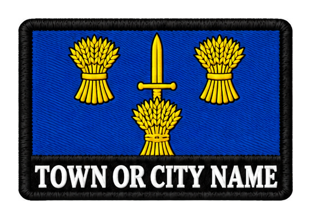Cheshire personalised county patch artwork preview, 90 x 60mm