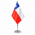 Chile satin table flag on telescopic chrome pole and round base