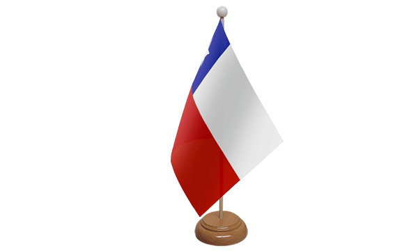 Flagmania Chile wooden hand flags, 9x6 inch, pack of 12, no bases