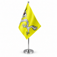 Chinese Dragon satin table flag on telescopic chrome pole and round base
