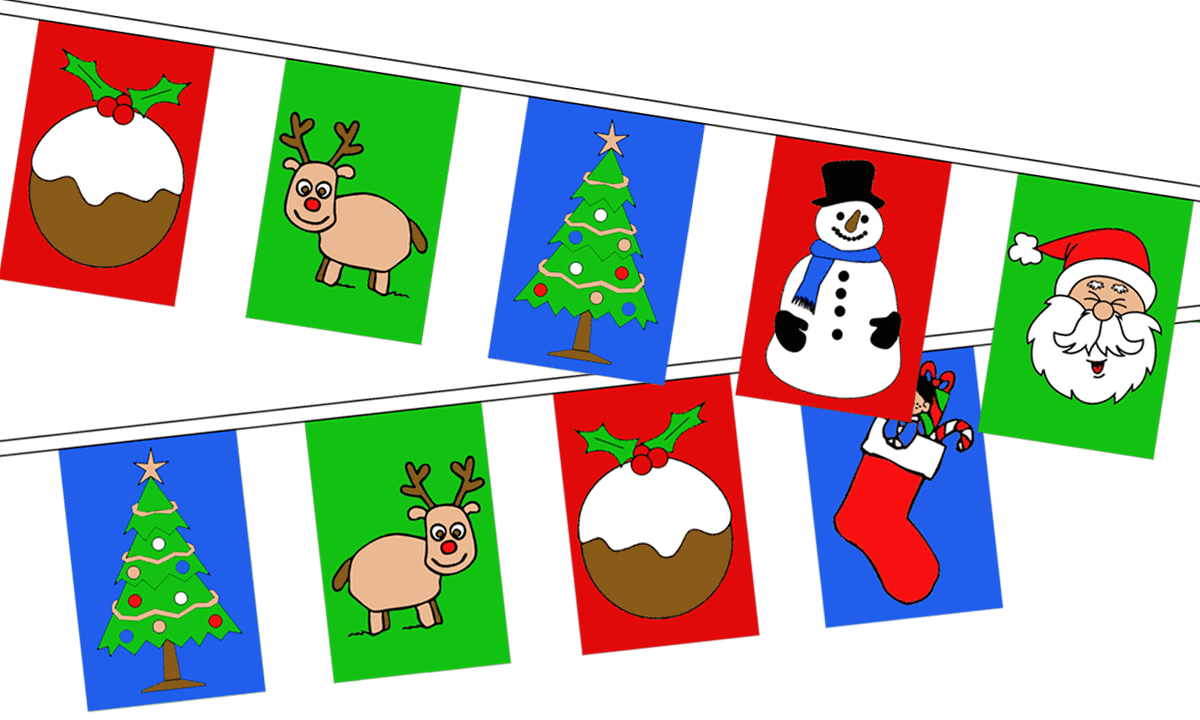 Flagmania Christmas Multi Bunting (8m Length)