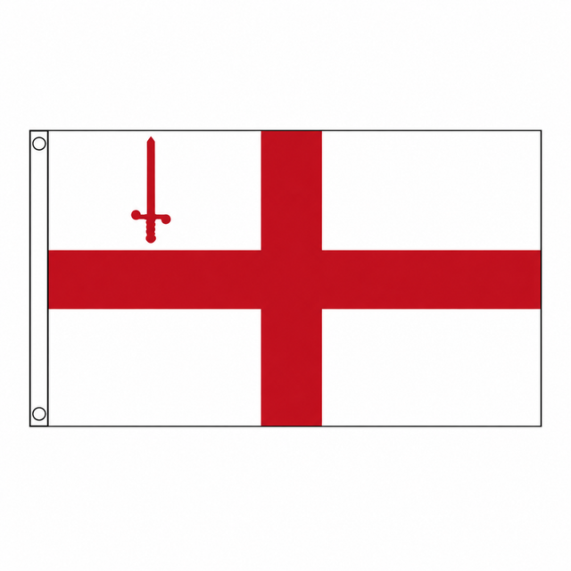 City of London Flag centred on square white background