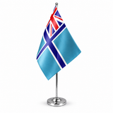 Civil Air Ensign satin table flag on telescopic chrome pole and round base