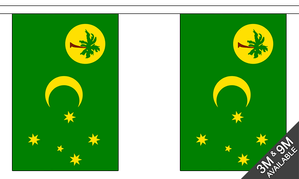 Cocos Keeling Islands 3 metre bunting, 10 flags - Flagmania