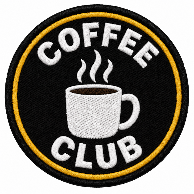 Coffee Club 80mm embroidered patch