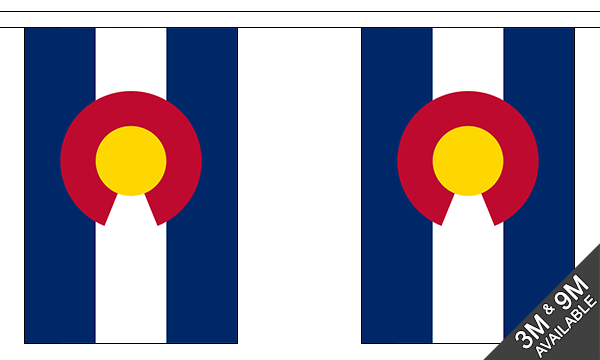 Colorado 3 metre bunting, 10 flags - Flagmania