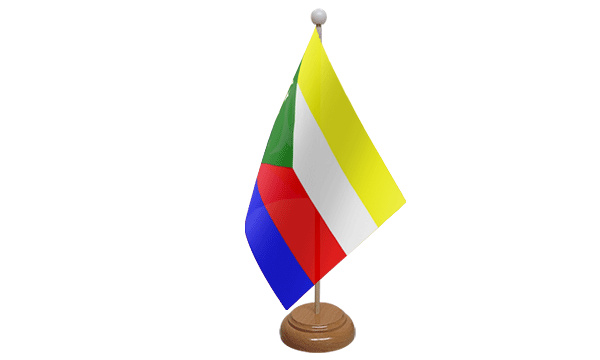 Flagmania Comoros wooden hand flags, 9x6 inch, pack of 12, no bases