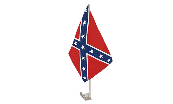 Confederate car flag; complete set includes window pole (pole may not be shown)