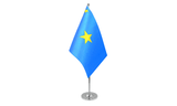 Congo Kinshasa satin table flag 9x6in with chrome pole and base