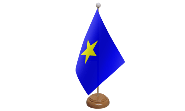 Flagmania Congo Kinshasa wooden hand flags, 9x6 inch, pack of 12, no bases