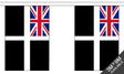 Cornwall Ensign 3 metre bunting, 10 flags - Flagmania