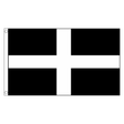 Cornwall St Piran’s flag with white cross on black, 5ft x 3ft