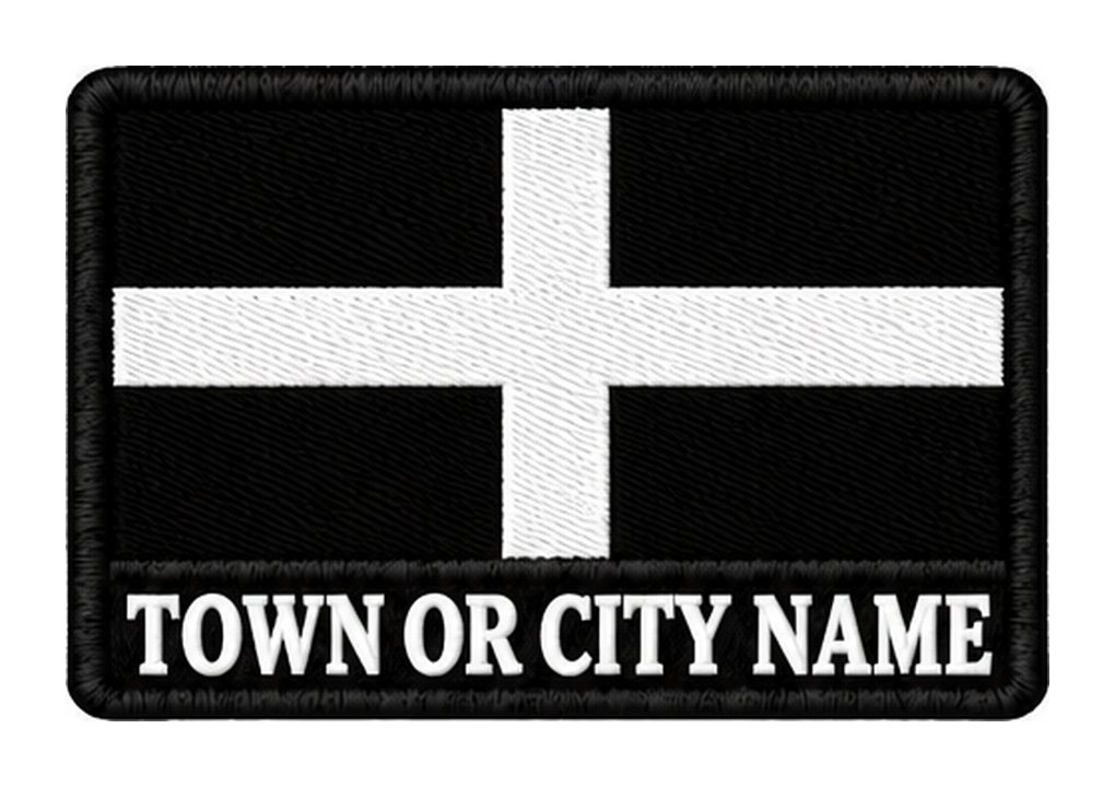 Cornwall personalised county patch artwork preview, 90 x 60mm