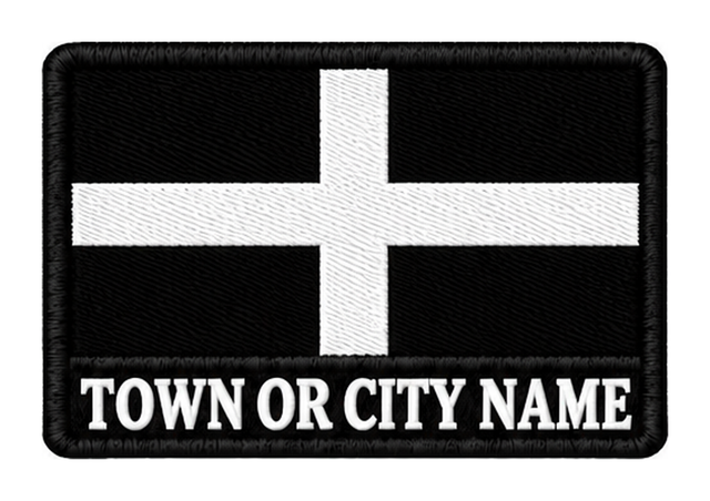 Cornwall personalised county patch artwork preview, 90 x 60mm