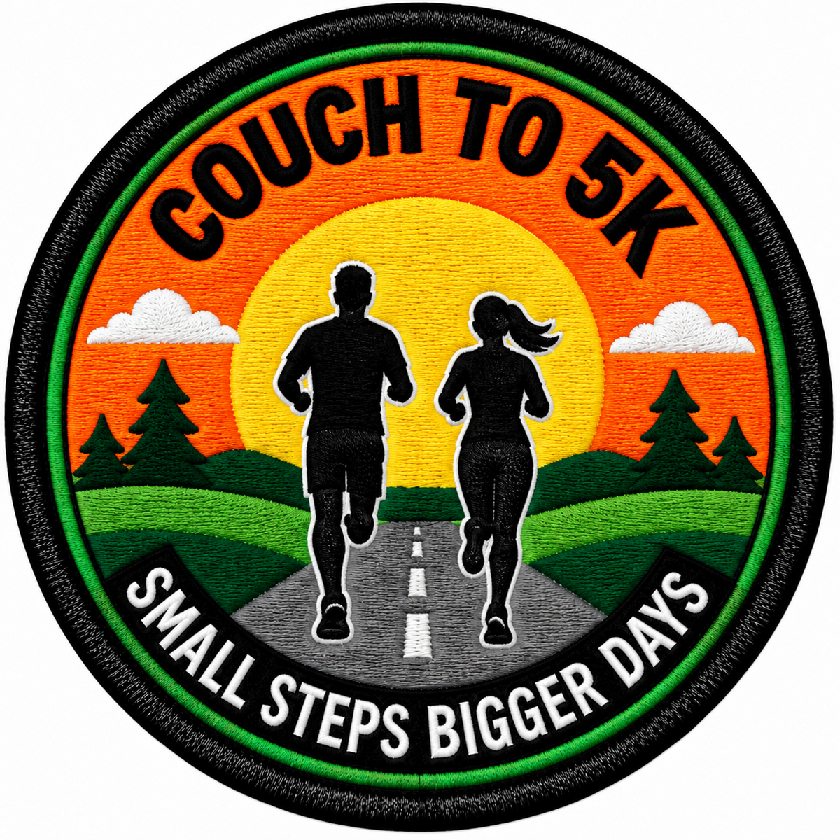 Couch to 5K Small Steps Bigger Days 80mm embroidered patch