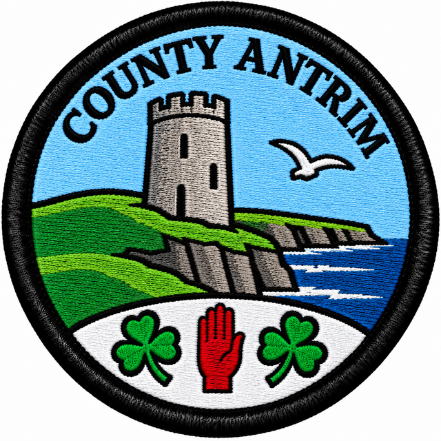 County Antrim Coastal 80mm Embroidered Patch