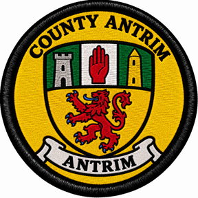 County Antrim Crest 80mm Embroidered Patch