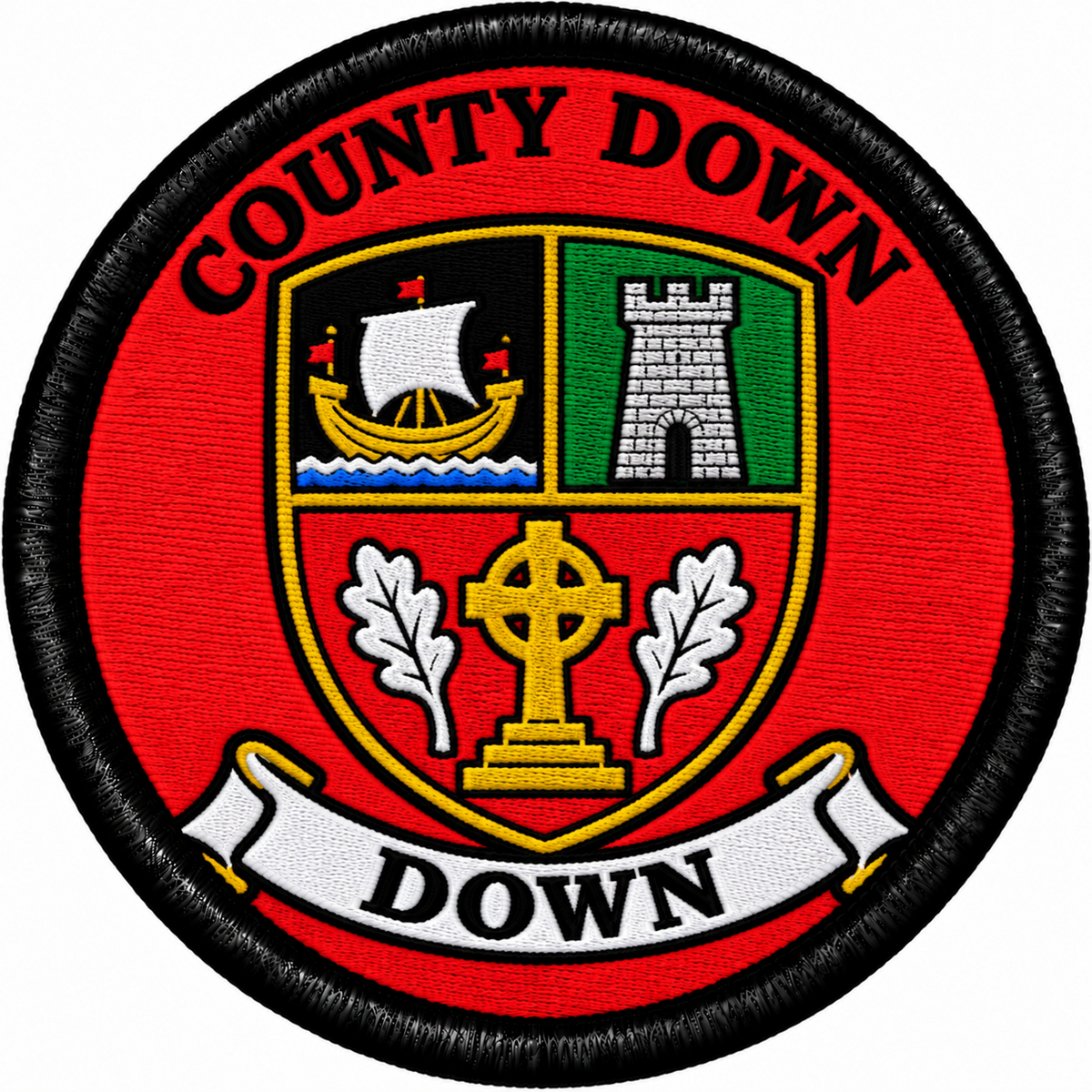 County Down Crest 80mm Embroidered Patch