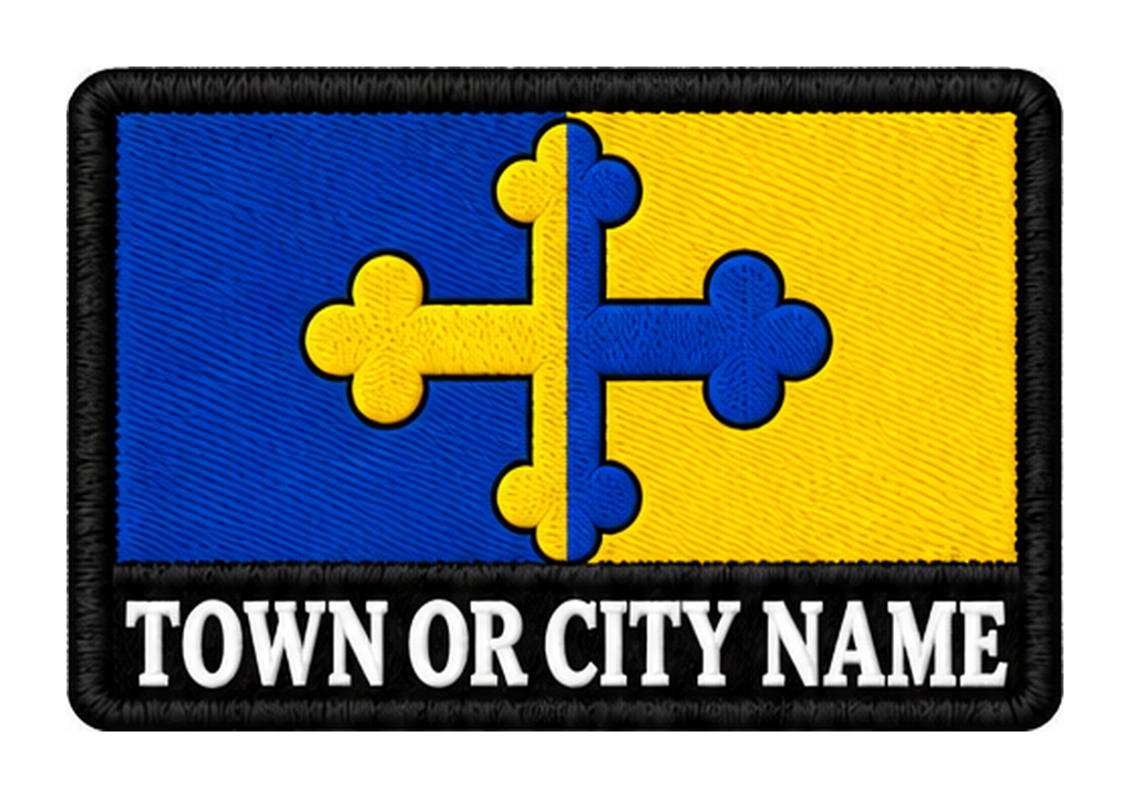 County Durham personalised county patch artwork preview, 90 x 60mm