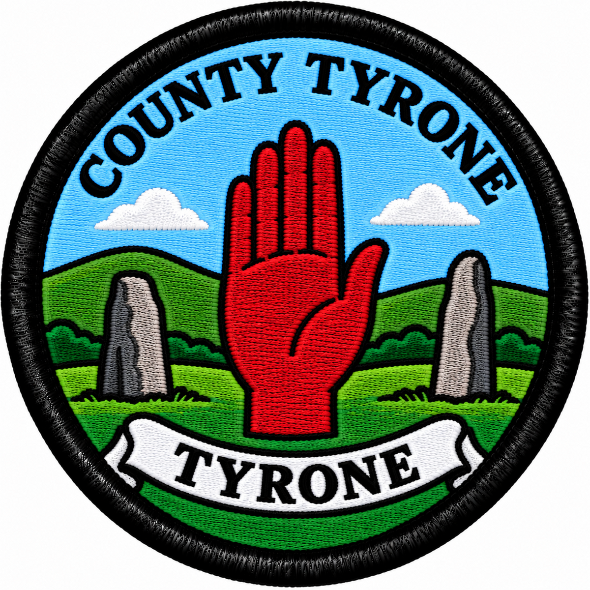 County Tyrone Red Hand 80mm Embroidered Patch