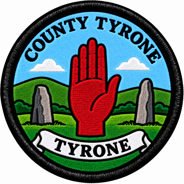 County Tyrone Red Hand 80mm Embroidered Patch