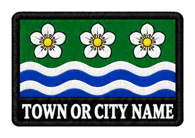 Cumberland personalised county patch artwork preview, 90 x 60mm