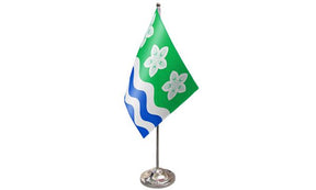 Cumberland satin table flag 9x6in on telescopic chrome pole and base
