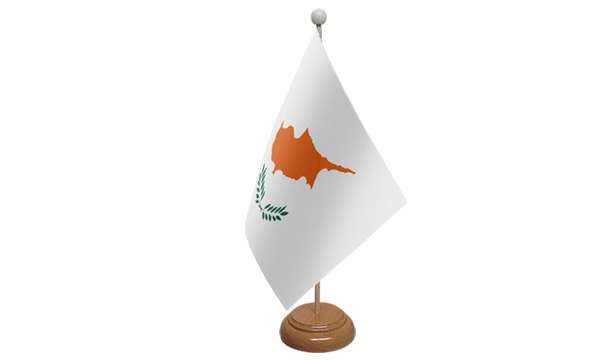 Flagmania Cyprus wooden hand flags, 9x6 inch, pack of 12, no bases