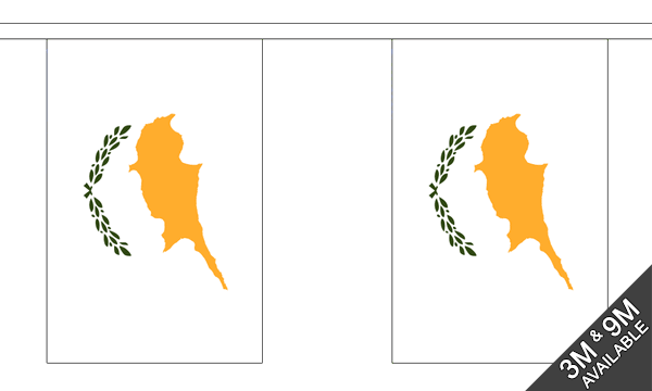 Cyprus 3 metre bunting, 10 flags - Flagmania