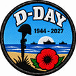 D-Day Battlefield Cross 1944-2027 80mm Embroidered Patch