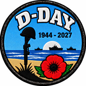 D-Day Battlefield Cross 1944-2027 80mm Embroidered Patch