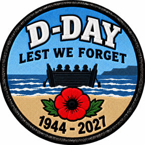 D-Day Landing Craft Lest We Forget 1944-2027 Embroidered Patch 80mm