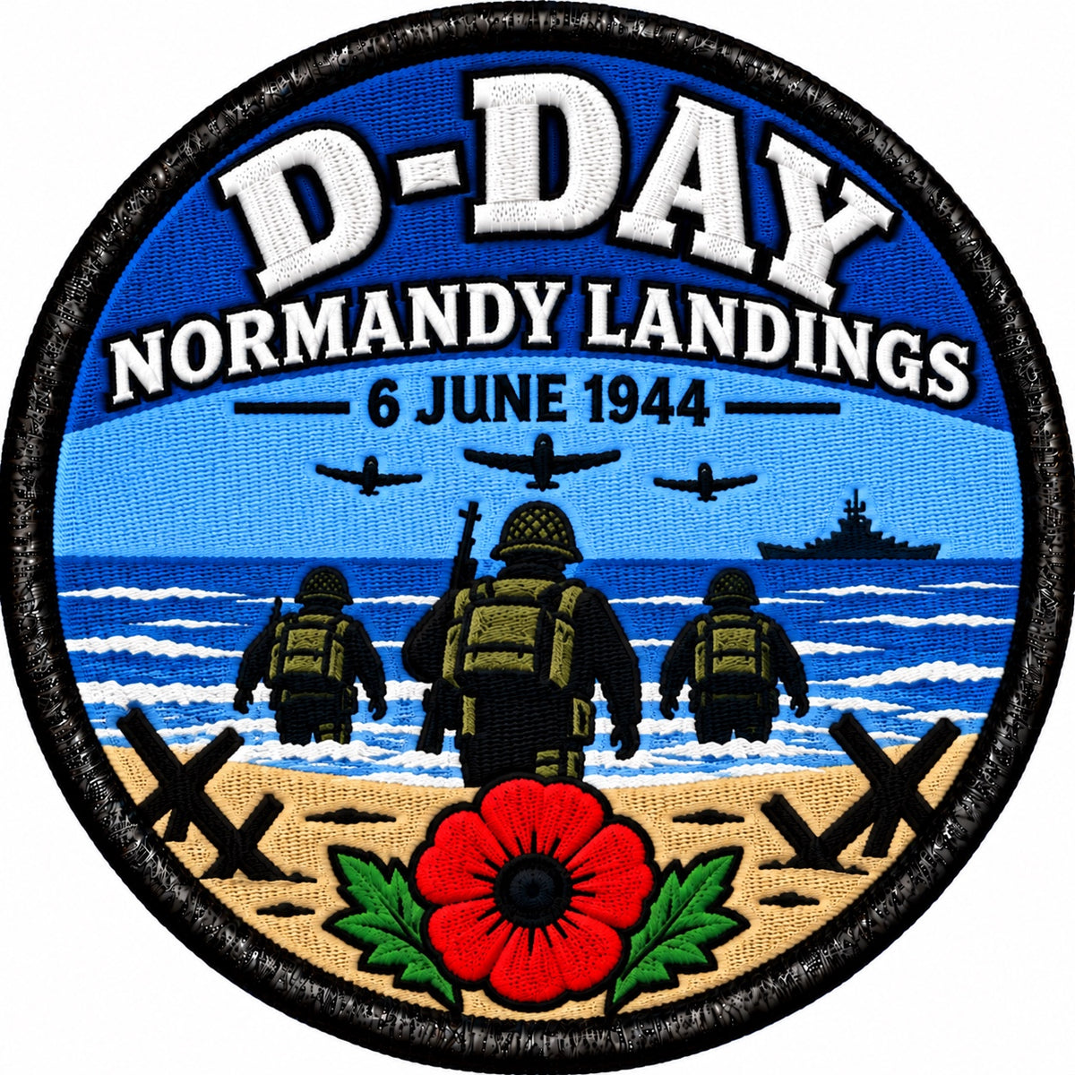D-Day Normandy Landings 6 June 1944 80mm Embroidered Patch
