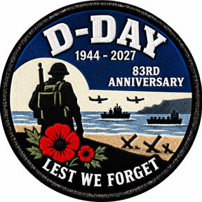 D-Day 83rd Anniversary Soldier Tribute 80mm Embroidered Patch