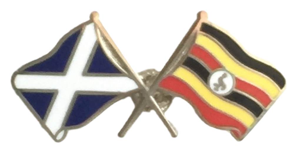 Scotland & Uganda Flags Friendship Courtesy Enamel Lapel Pin Badge T1124 image 0