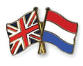 United Kingdom & Netherlands Friendship Flags Enamel Lapel Pin Badge image 0