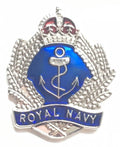 Royal Navy Filigree Crown and Anchor Crest Military Enamel Lapel Badge image 0