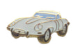 E Type Jaguar White Motor Sports Car Quality Enamel Lapel Pin Badge image 0