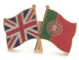 United Kingdom & Portugal Friendship Flags Gold Plated Enamel Lapel Pin Badge image 0