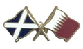 Scotland & Qatar Flags Friendship Courtesy Enamel Lapel Pin Badge T1123 image 0