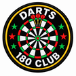 Darts 180 Club - Gold Border 80mm embroidered patch