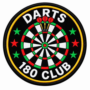 Darts 180 Club - Gold Border 80mm embroidered patch
