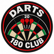 Darts 180 Club - Red Border 80mm embroidered patch