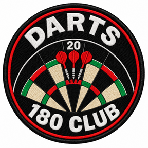 Darts 180 Club - Red Border 80mm embroidered patch