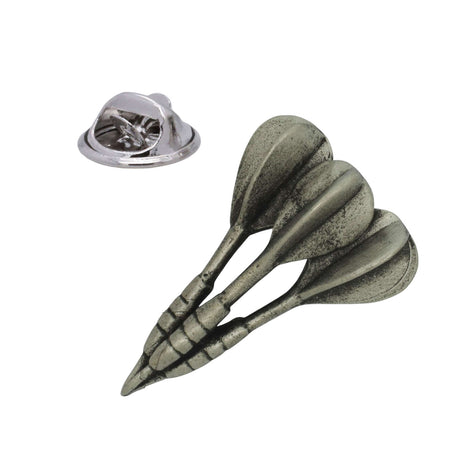 Three darts grouped together antique silver-tone pewter lapel pin badge with butterfly clutch fastening