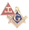 Royal Arch Triple Tau & Masonic Crest Freemason Enamel Lapel Pin Badge image 0