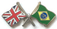 Great Britain & Brazil Flags Friendship Courtesy Enamel Lapel Pin Badge image 0