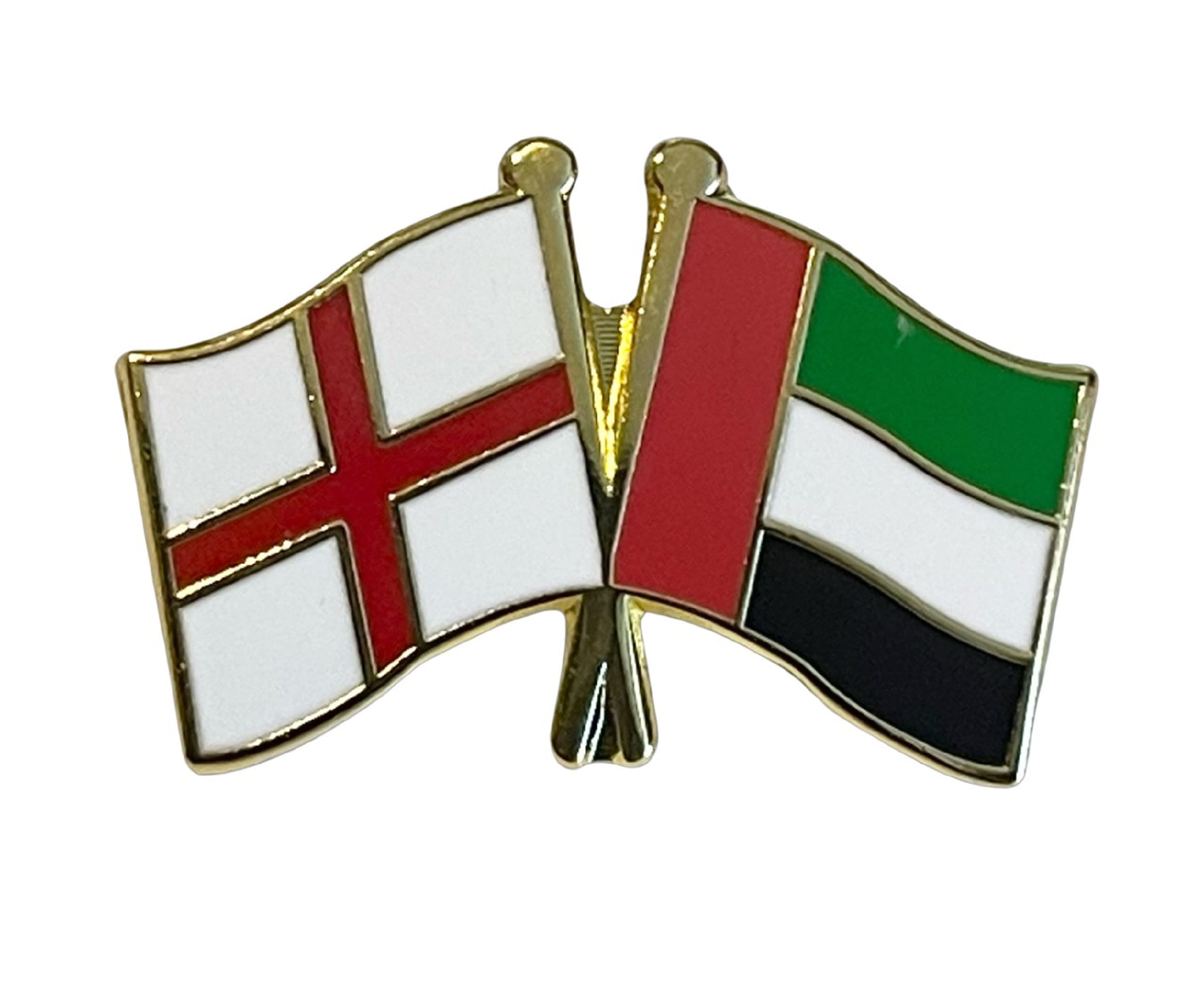 England and UAE United Arab Emirates Friendship Diplomatic Enamel Lapel Pin Badge image 0