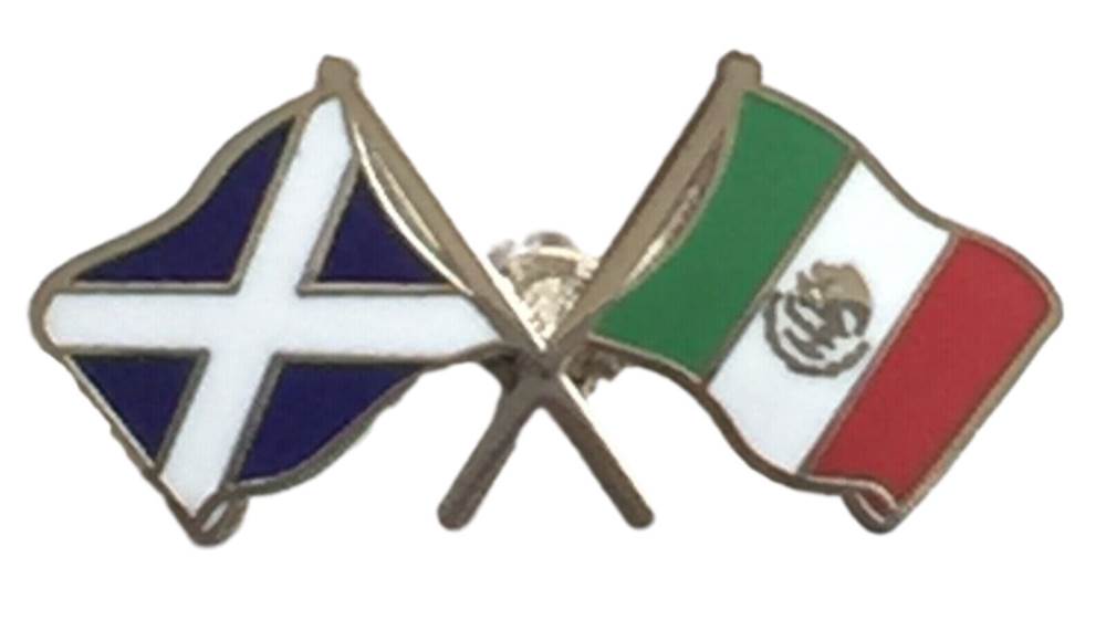 Scotland & Mexico Flags Friendship Courtesy Enamel Lapel Pin Badge T1136 image 0